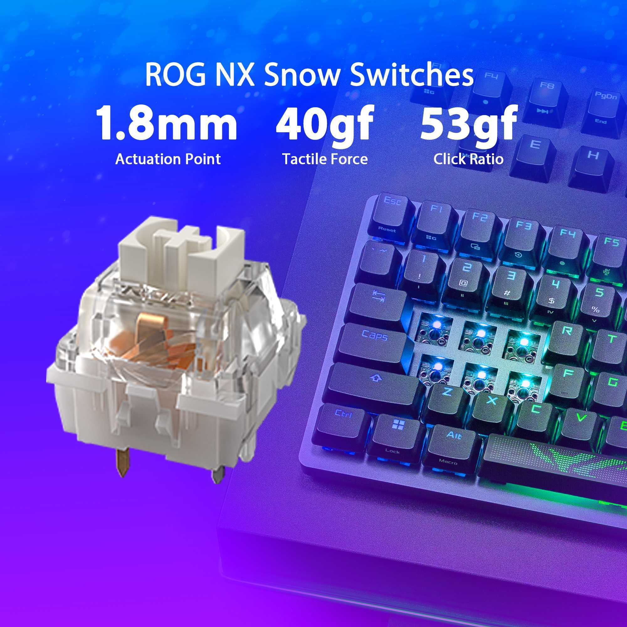 ASUS ROG Azoth gaming keyboard (NX Snow, Gunmetal Grey)