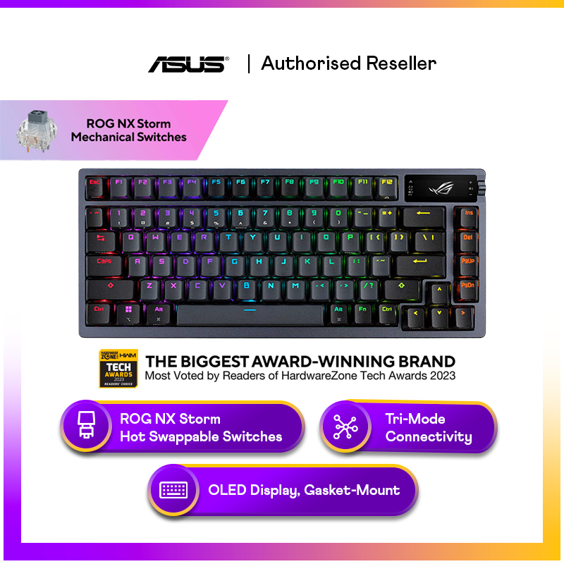 ASUS ROG Azoth gaming keyboard (NX Storm, Gunmetal Grey)